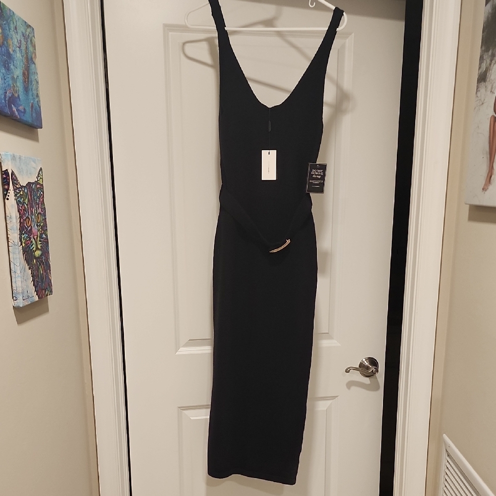 JLUXLABEL Black Midi Dress